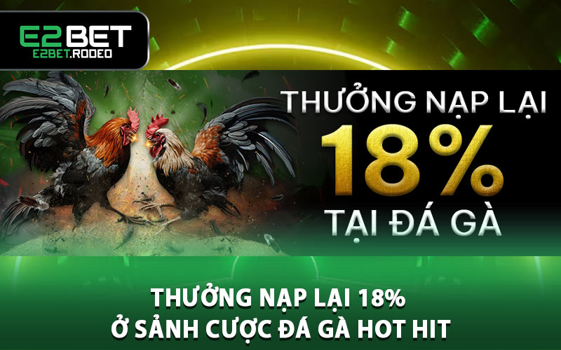 Thưởng nạp lại 18% ở sảnh cược đá gà hot hit